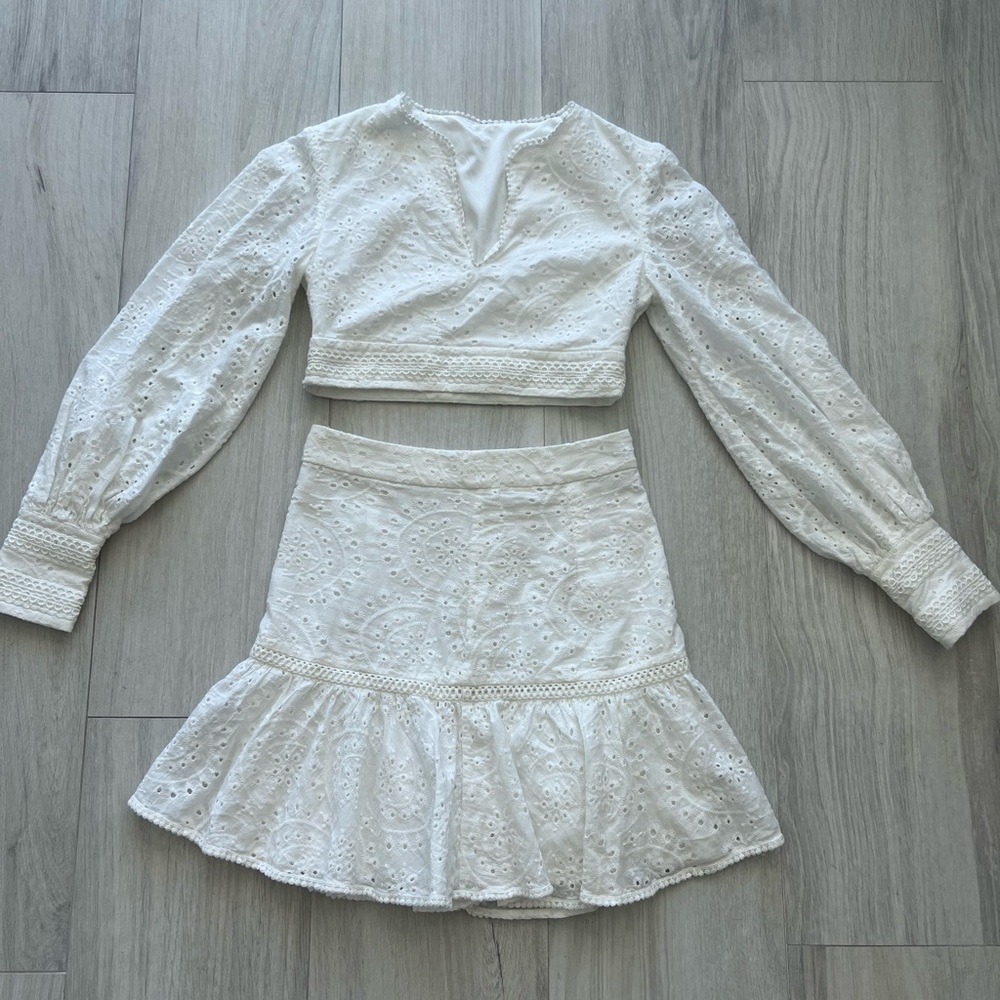 SHEIN two piece set white lace